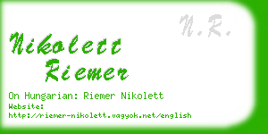 nikolett riemer business card
